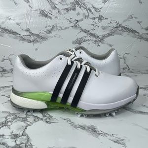 NEW adidas Tour360 24 Boost Golf White Black Green Shoes Women's Size 7 IF0259